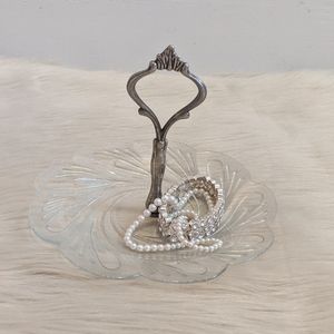 Vintage glass handled tray